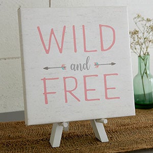 Wild & Free Personalized Baby Boho Mini Canvas Print