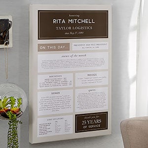 Personalized Retirement Gift - 12x18 Chronicle Print