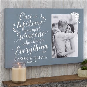 Once In A Lifetime 12x18 Wedding Photo Canvas Print
