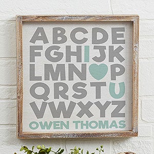 Alphabet Message 12x12 Barnwood Frame Wall Art