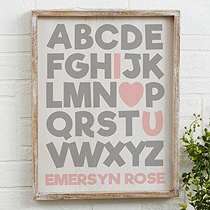 Alphabet Message 14x18 Barnwood Frame Wall Art