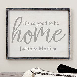 Good To Be Home Personalized Blackwashed Barnwood Frame Wall Art- 14" x 18" - #20686B-14x18