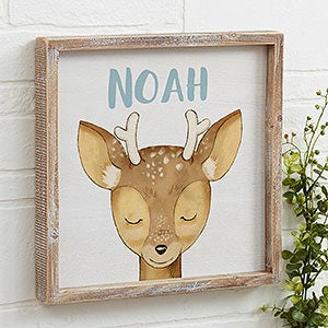 Woodland Dear 12x12 Personalized Barnwood Frame Wall Art