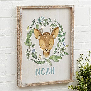 Woodland Dear 14x18 Personalized Barnwood Frame Wall Art