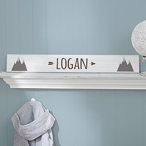 Woodland Adventure Mountain Personalized Wooden Sign