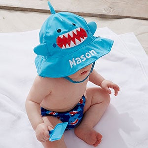 Personalized Baby Boy Sun Hat & Diaper Cover Set - Shark - Infant (12-24 months)