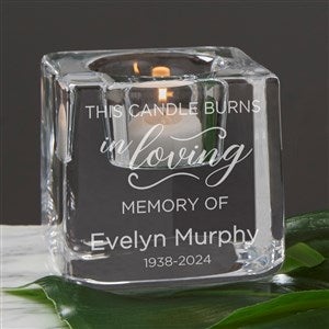 Orrefors Engraved Memorial Votive Candle Holder