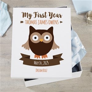 Woodland Adventure Owl Personalized Baby Keepsake Box