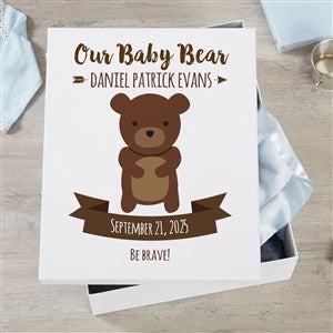 Woodland Adventure Bear Personalized Baby Keepsake Box