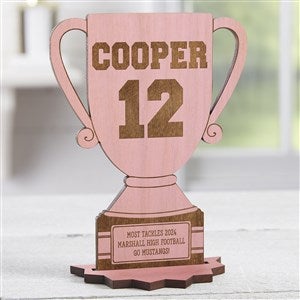 Your'e The Champion Personalized Pink Stain Wood Trophy Keepsake