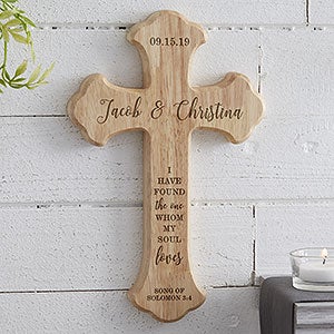 Personalized Wood Cross - Our Wedding Day