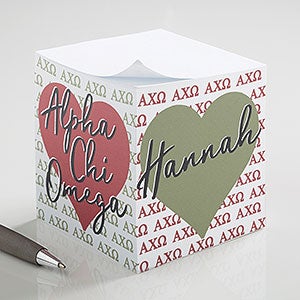0 Alpha Chi Omega Personalized Note Cube