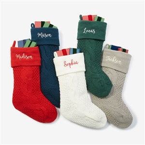 Cozy Cable Knit Personalized Christmas Stocking - 21010