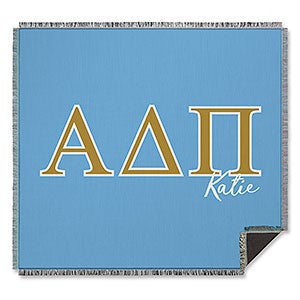0 Alpha Delta Pi Personalized Greek Letter Woven Throw