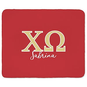 0 Chi Omega Personalized Greek Letter 50x60 Sherpa Blanket