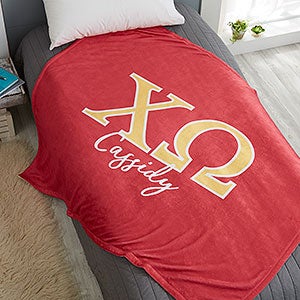 0 Chi Omega Personalized Greek Letter 50x60 Fleece Blanket