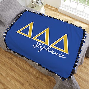 0 Delta Delta Delta Personalized Greek Letter 50x60 Tie Blanket