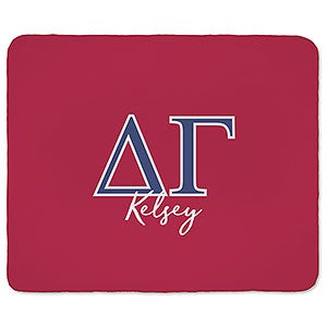 0 Delta Gamma Personalized Greek Letter 50x60 Sherpa Blanket