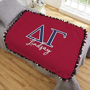 0 Delta Gamma Personalized Greek Letter 50x60 Tie Blanket