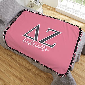 0 Delta Zeta Personalized Greek Letter 50x60 Tie Blanket