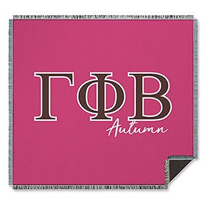 0 Gamma Phi Beta Personalized Greek Letter Woven Throw