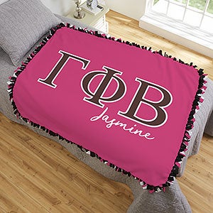 0 Gamma Phi Beta Personalized Greek Letter 50x60 Tie Blanket