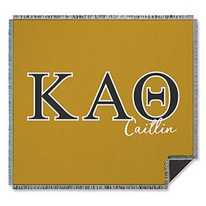 0 Kappa Alpha Theta Personalized Greek Letter Woven Throw