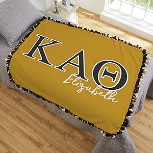 0 Kappa Alpha Theta Personalized Greek Letter 50x60 Tie Blanket