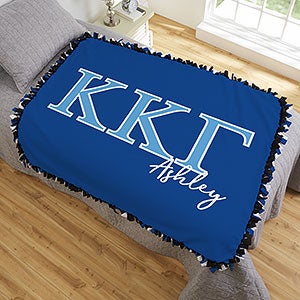 0 Kappa Kappa Gamma Personalized Greek Letter 50x60 Tie Blanket