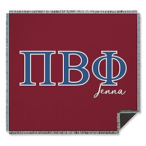 0 Pi Beta Phi Personalized Greek Letter Woven Throw