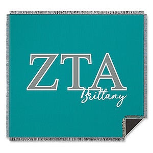 0 Zeta Tau Alpha Personalized Greek Letter Woven Throw