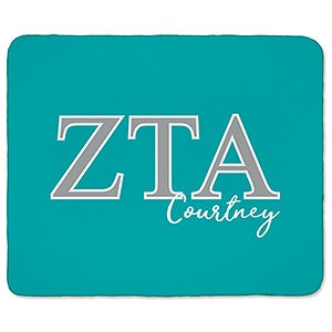 0 Zeta Tau Alpha Personalized Greek Letter 50x60 Sherpa Blanket