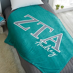 0 Zeta Tau Alpha Personalized Greek Letter 60x80 Fleece Blanket