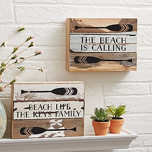 Personalized Wood Sign Shore Bird Drive Rustic Distressed Sign