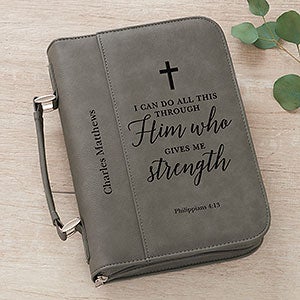 Heavenly Quotes Personalized Bible Cover - Charcoal