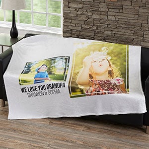Two Photo Collage Personalized 60x80 Fleece Blanket For Him