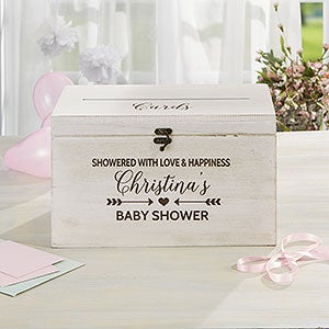 Personalized Wood Baby Shower Card Box