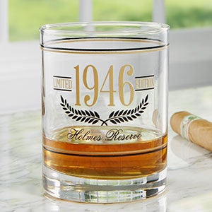 Aged To Perfection Personalized Birthday Whiskey Glass