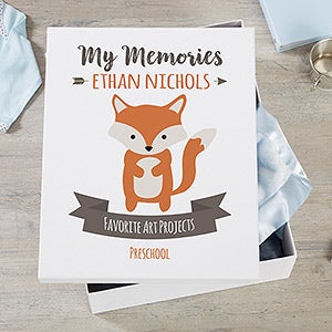 Woodland Adventure Fox Personalized Kids Keepsake Box