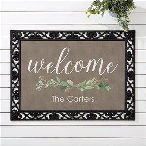 Greenery Welcome Personalized Doormat- 18x27-21165