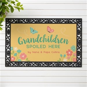 Personalized Doormat 20x35 Grandchildren Spoiled Here