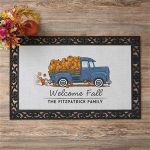 Vintage Fall Truck 20x35 Personalized Fall Doormat