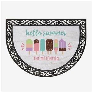 Summer Popsicle Personalized Half Round Doormat - #21175