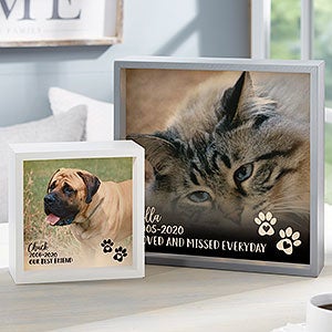 Pet Photo Memorial Personalized LED Shadow Box - 21192