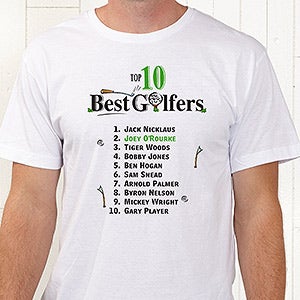 Personalized Top Ten Golfers Custom T Shirt - Adult Large - Navy