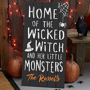 Home Of...Halloween Personalized Standing Wood Sign - #21201