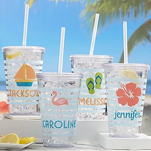 Beach Fun Personalized Acrylic Insulated Tumblers