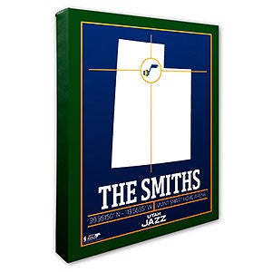 Utah Jazz Personalized NBA Wall Art