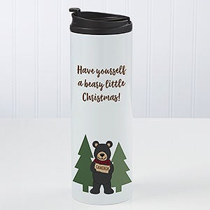 Personalized Travel Tumbler - Holiday Bear Family