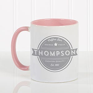 Coffee House Personalized Pink Coffee Mug